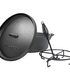 Klarstein Galloway Dutch Oven 9.0 BBQ-Topf Gusseisen Voreingebrannt Größe L / 9 Qt Schwarz