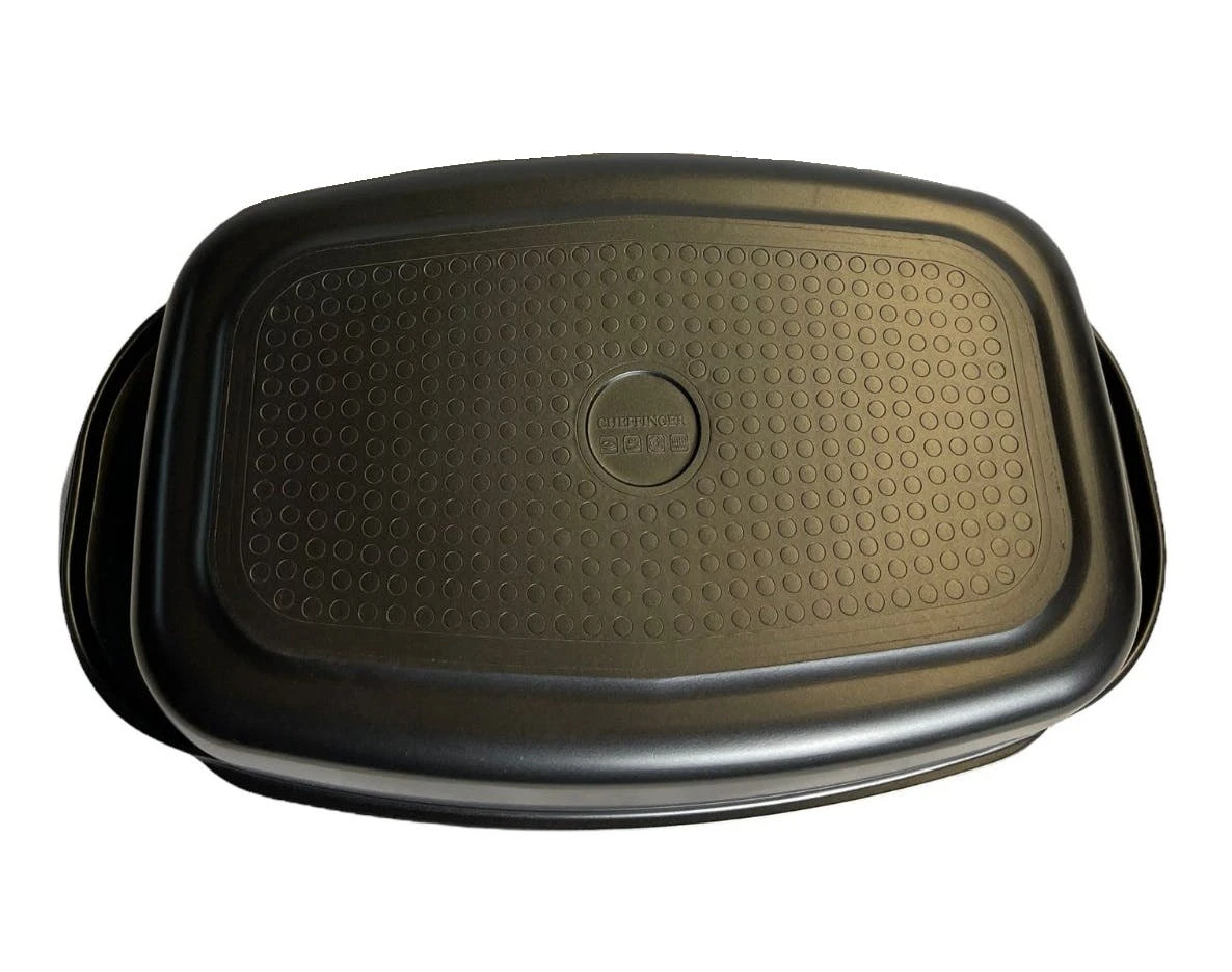 Null Alu Guss Bräter ø32cm Mit Glasdeckel Induktion Pfanne Schmortopf Marmorbeschichtung – Bild 7