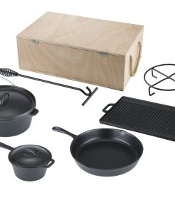 Null BBQ-Nerd© Dutch Oven "Professional" 7,3L Mit Füßen | Bereits Eingebrannt | Gusseisen Feuertopf Mit Deckel Und Integr. Bratpfanne und Deckelheber -HENDI-Geschäft 161462d9 f2d6 4f37 ad40 38b4f3df9f6c 3 scaled