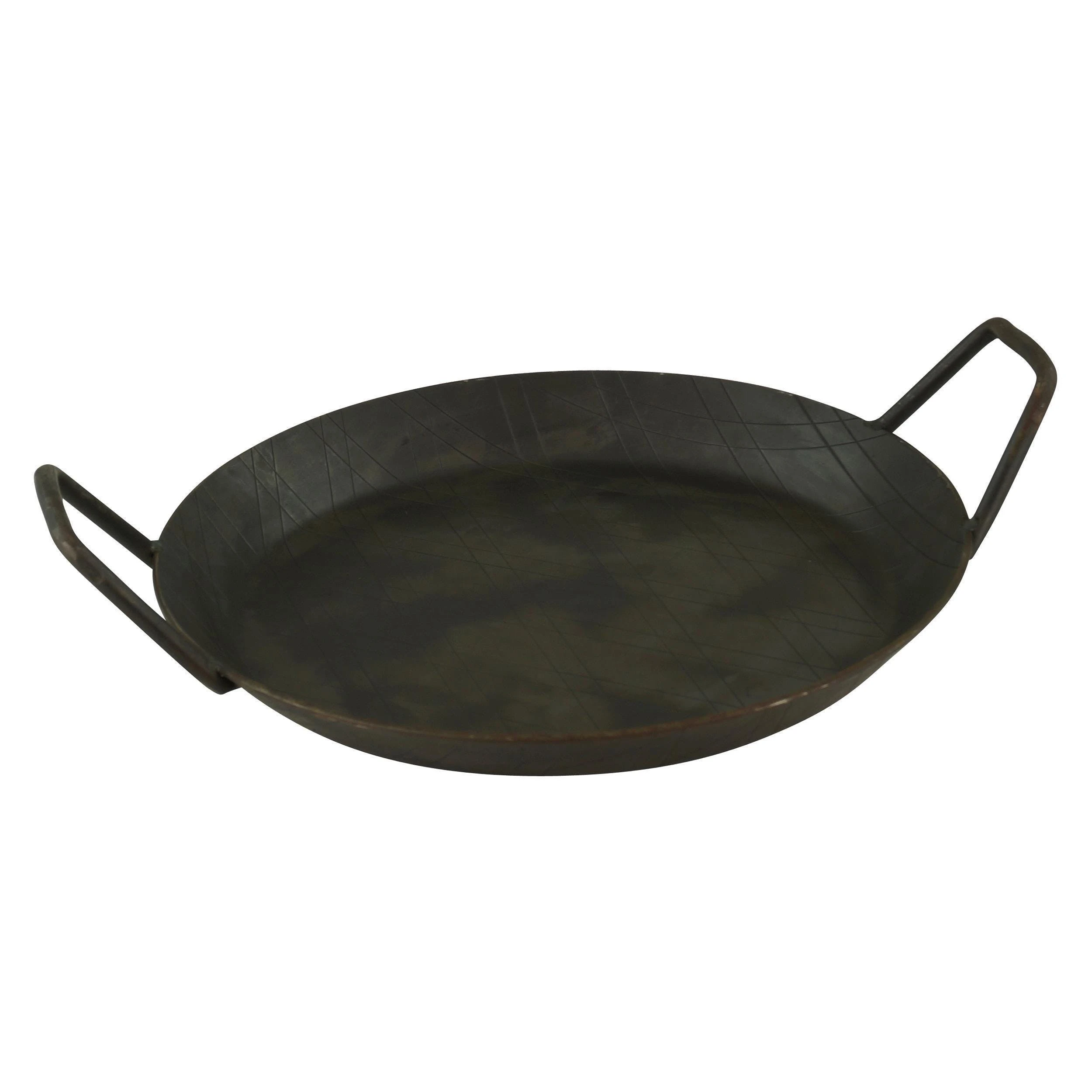 Gvk-eco 1 Stück Servierpfanne Aus Schmiedeeisen Mit Zwei Seitengriffen, ø 24cm