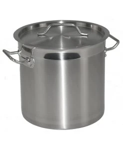 Gvk-eco Kochtopf Aus Edelstahl Mit Randverstärkung Und Deckel Ø25cm H25cm 12 Liter