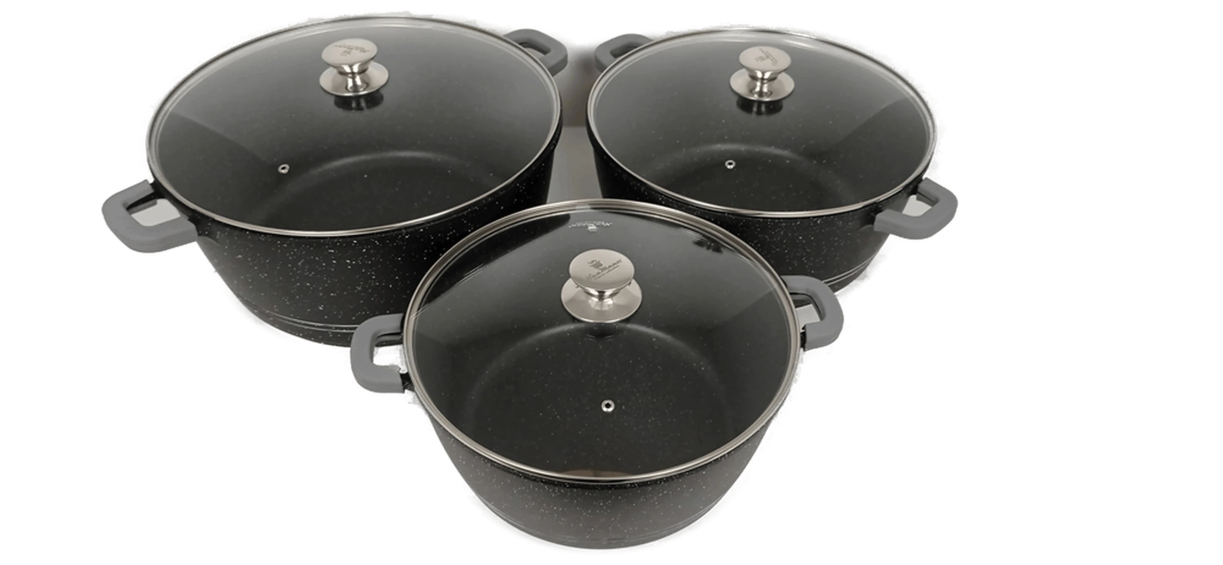 Null Profi 3er Set Küchentöpfe Antihaft-Marmorbeschichtung Topfsets 32cm,36cm,40cm, 3 Null Profi 3er Set Küchentöpfe Antihaft-Marmorbeschichtung Topfsets 32cm,36cm,40cm,