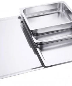 2x Contacto GN-Konvektomatenblech Und Tablett Aus Edelstahl 18/10, Schwere Qualität Tiefe: 1 Cm, GN: 2/3