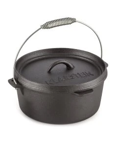 Klarstein Hotrod 45 Dutch Oven BBQ-Topf 4,5 Qt / 4 Liter Gusseisen Schwarz Schwarz