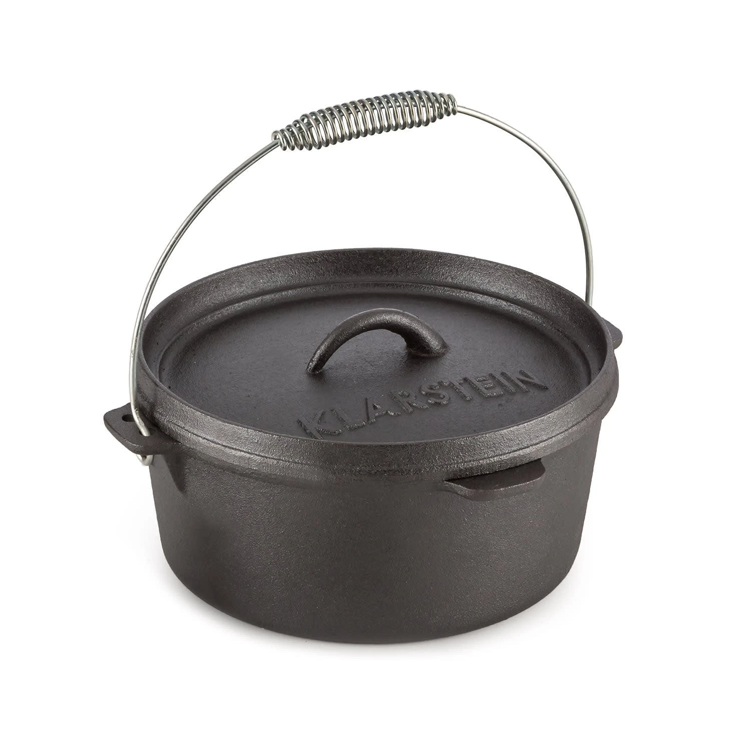 Klarstein Hotrod 45 Dutch Oven BBQ-Topf 4,5 Qt / 4 Liter Gusseisen Schwarz Schwarz
