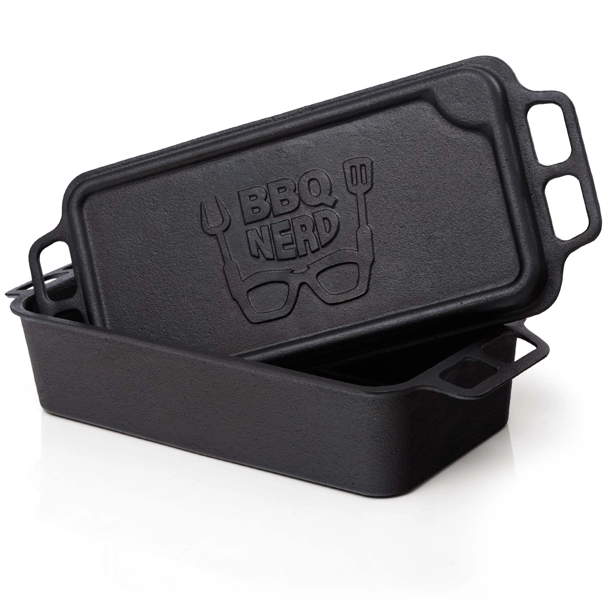 Null BBQ-Nerd© Kleine Brotbackform 3 L - Gusseisen Kastenform Mit Deckel | Für Den Ofen, Grill, Feuer | Brottopf Dutch Oven Für Hackbraten Fleischkäse Brot – Bild 2