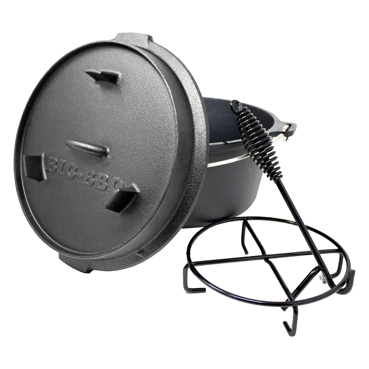 Klarstein Guernsey Premium Dutch Oven 6.0 BBQ-Topf Gusseisen Voreingebrannt Größe M / 6 Qt Schwarz