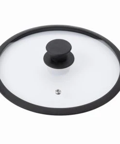 Null Universal-Glasdeckel "Saphir" 24 Cm Mit Schwarzem Silikonrand