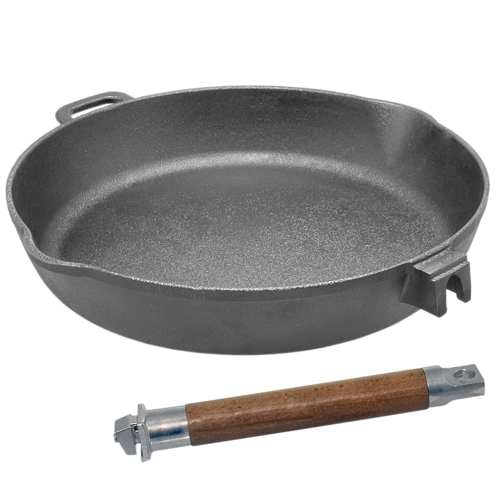 Null Gusseisenpfanne 22 Cm Gußeisenpfanne Mit Abnehmbarem Holzgriff Pfanne Aus Gusseisen – Bild 2