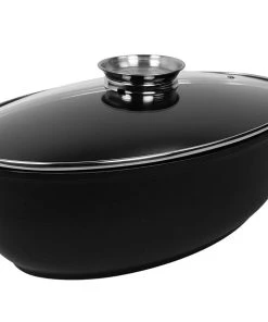 Null Aluguss Bräter Gänsebräter Schmorrtopf Alugussbräter Antihaft Mit Glasdeckel