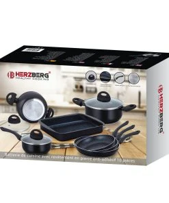 Null 10-Teiliges Marmorbeschichtetes Kochgeschirr-Set - Schwarz 14 Null 10-Teiliges Marmorbeschichtetes Kochgeschirr-Set - Schwarz -HENDI-Geschäft 4279957d 0809 4716 a5f7 79b402d9170e