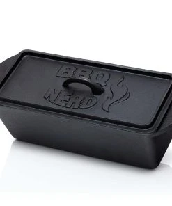 Null BBQ-Nerd© Kleine Brotbackform 3 L - Gusseisen Kastenform Mit Deckel | Für Den Ofen, Grill, Feuer | Brottopf Dutch Oven Für Hackbraten Fleischkäse Brot