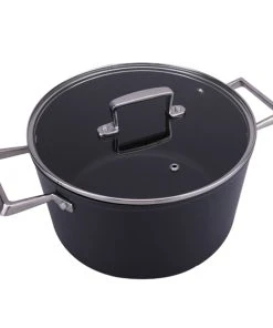 Null AMERCOOK | Comboss Kasserolle 24cm Mit Deckel | Gussoptik | Für Alle Herdarten | Cooking Pot | Induktion Geeignet | Griffe Aus Edelstahl |
