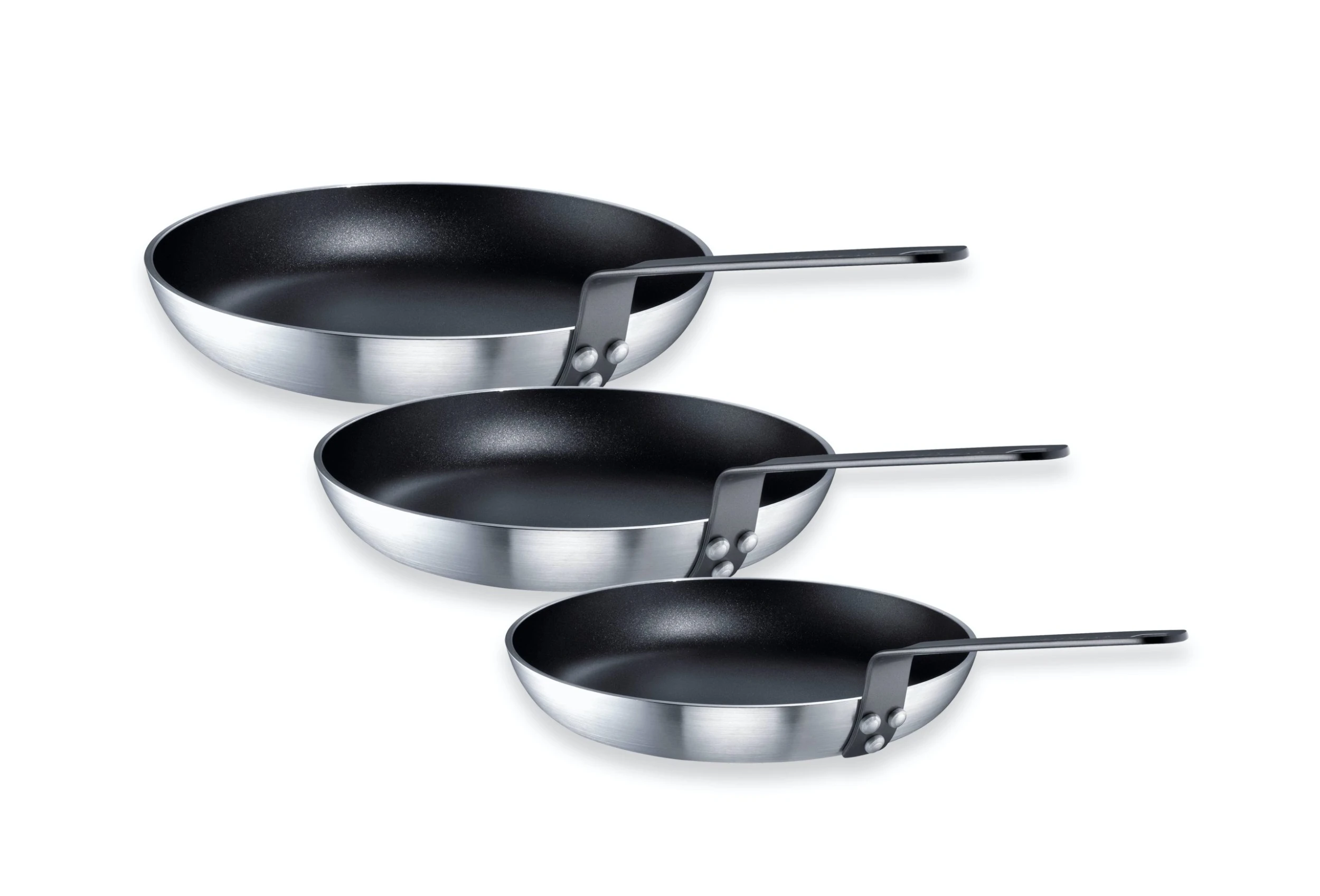 Null Michelino Pfannen-Set 3-tlg. Lara Modern 20-28Ø Induktions-Bratpfannen Abgerundeten Kanten, Grau – Bild 5