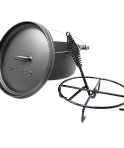 Klarstein Galloway Dutch Oven 4.5 BBQ-Topf Gusseisen Voreingebrannt Größe S / 4.5 Qt Schwarz