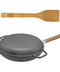 Null 22cm Bratpfanne Aus Gusseisen Mit Abnehmbarem Griff, Deckel-Bratpfanne Und Pfannenwender