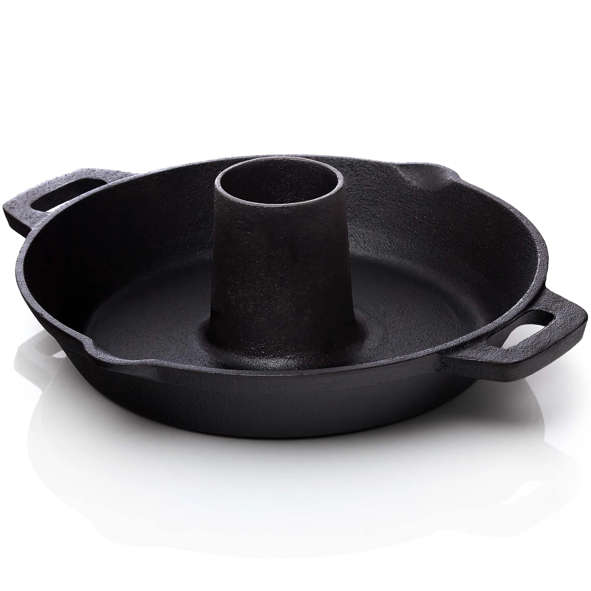 Null BBQ-Nerd© Gusseisenpfanne Zum Grillen, Rösten, Anbraten | Grillpfanne Ø 35 Cm 4550g Mit Ausgießer Und Henkel | Antihaft-Pfanne Feuerpfanne – Bild 7