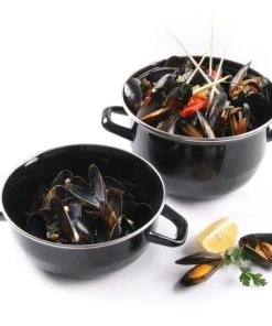 Hendi Muscheltopf, Emailliert - Mit Deckel Ø 210 Mm