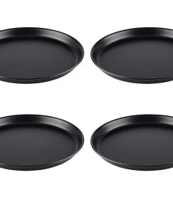 APS 67456 Pizzaform Rund (4er-Set) Ø 32/30,3 X 2,5 Cm - Pizzablech Aus Blaublech, Zum Professionellen Pizzabacken