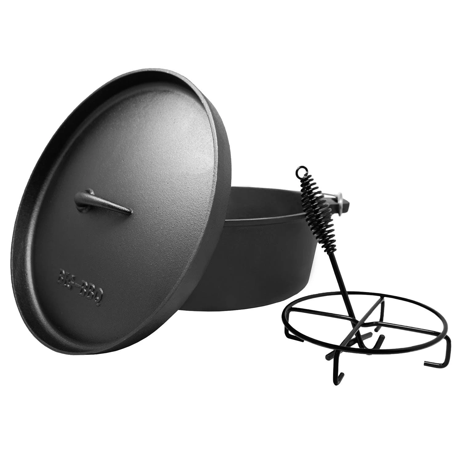 Klarstein Galloway Dutch Oven 12.0 BBQ-Topf Gusseisen Standfüße Größe XL / 12 Qt Schwarz – Bild 2