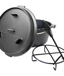Klarstein Guernsey Premium Dutch Oven 9.0 BBQ-Topf Gusseisen Voreingebrannt Größe L / 9 Qt Schwarz