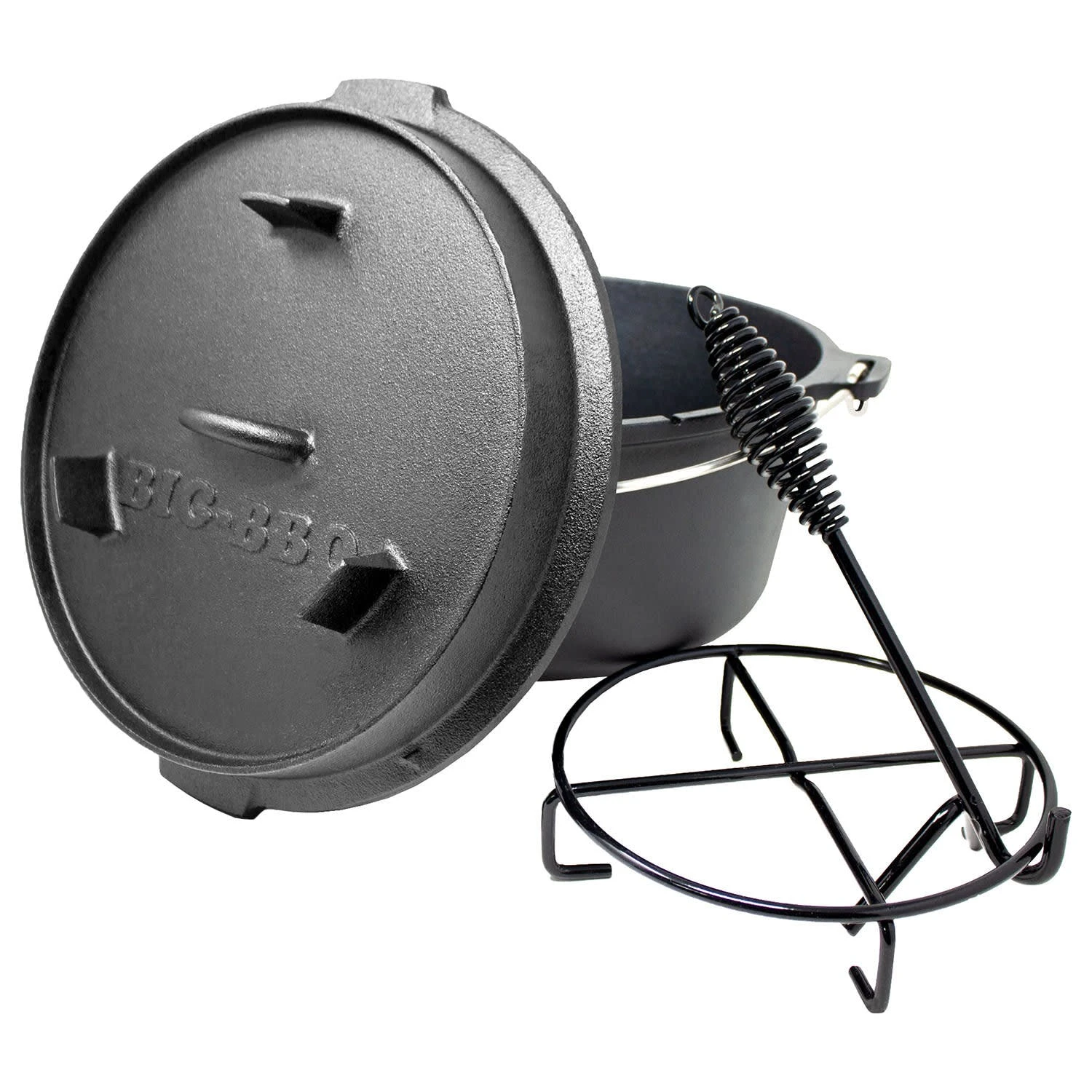 Klarstein Guernsey Premium Dutch Oven 4.5 BBQ-Topf Gusseisen Voreingebrannt Größe S / 4.5 Qt Schwarz 6 Klarstein Guernsey Premium Dutch Oven 4.5 BBQ-Topf Gusseisen Voreingebrannt Größe S / 4.5 Qt Schwarz – Bild 4