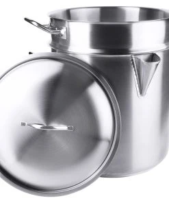 Contacto Simmertopf, Edelstahl Ø 24 Cm, 6 L, Induktionsgeeignet, Mit Deckel, Messstab Und Einfülltrichter -HENDI-Geschäft 5c678f35 0691 458b 9d39 c9c91d4a83be 2