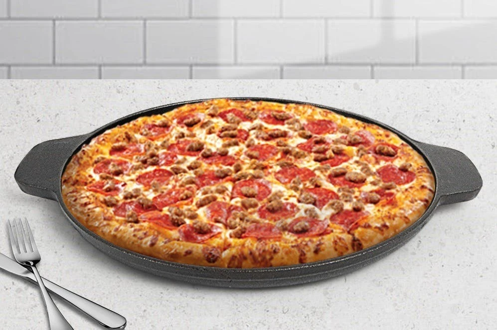 Null Alu Guss Brotpfanne Pizza Brot Grill Pfanne Ø32cm Induktion Bratpfanne – Bild 6