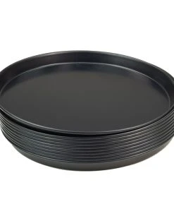 Gvk-eco 10 Stück Pizzablech Rund Aus Blaublech Ø 34cm Schwere Profiqualität