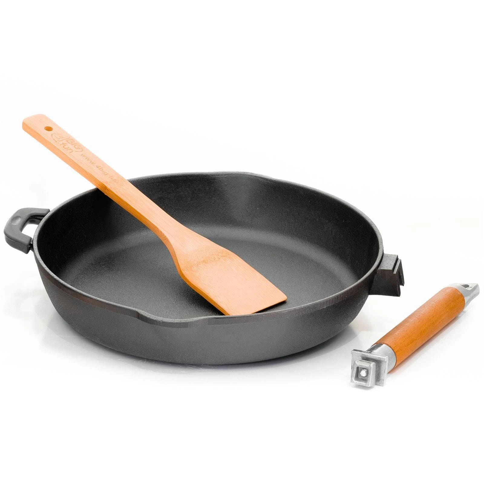 Null Gusseisenpfanne 22 Cm Gußeisenpfanne Mit Abnehmbarem Holzgriff Pfanne Aus Gusseisen – Bild 4