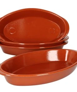 Null 4er Set Ovale Auflaufform Ton 32x18 Cm 99519