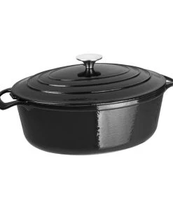 Vogue Ovaler Schmortopf Schwarz