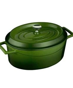 Null Gusseisentopf Oval In Grün 7L Von CHEFGASTRO