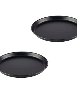 APS 67453 Pizzaform Rund (2er-Set) Ø 30/28,3 X 2,5 Cm - Pizzablech Aus Blaublech, Zum Professionellen Pizzabacken