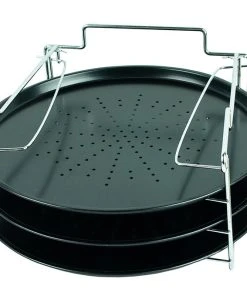 Null 4 Tlg. Pizzabackset Pizzablech Backblech Backofen Aufsteller Pizza Blech Halter