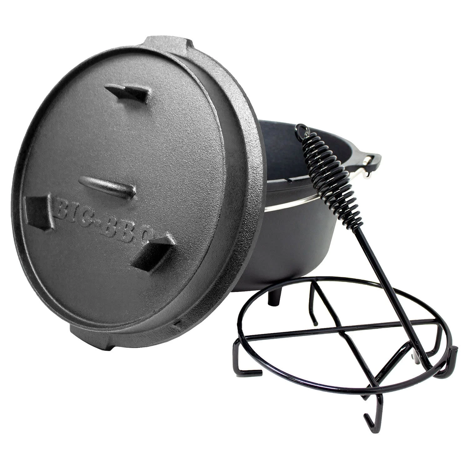 Klarstein Guernsey Premium Dutch Oven 6.0 BBQ-Topf Gusseisen Standfüße Größe M / 6 Qt Schwarz 3 Klarstein Guernsey Premium Dutch Oven 6.0 BBQ-Topf Gusseisen Standfüße Größe M / 6 Qt Schwarz