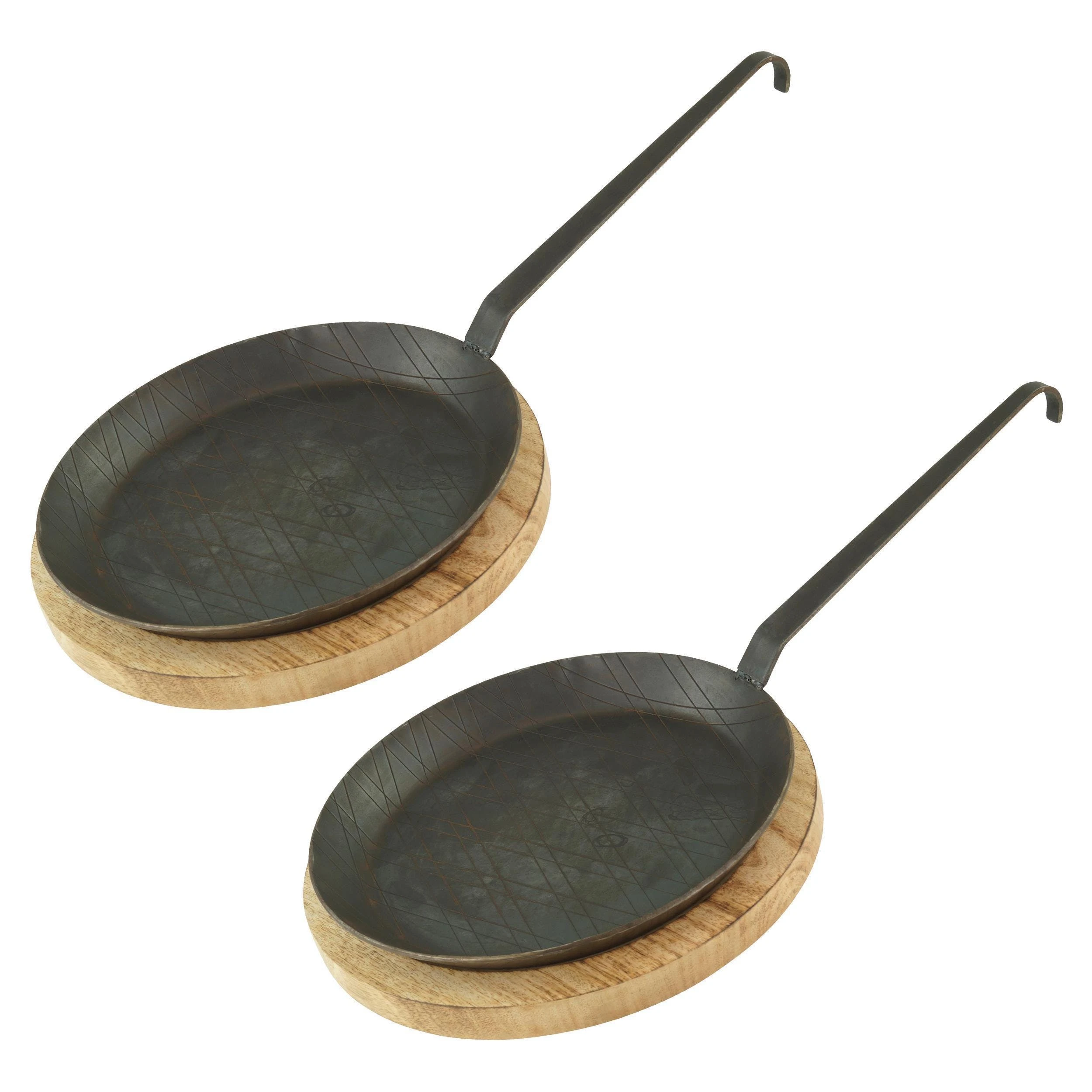 Gvk-eco Schmiedeeiserne Brat- Und Servierpfanne 2 Stück Ø 24 Cm Mit Hakenstiel – Bild 5