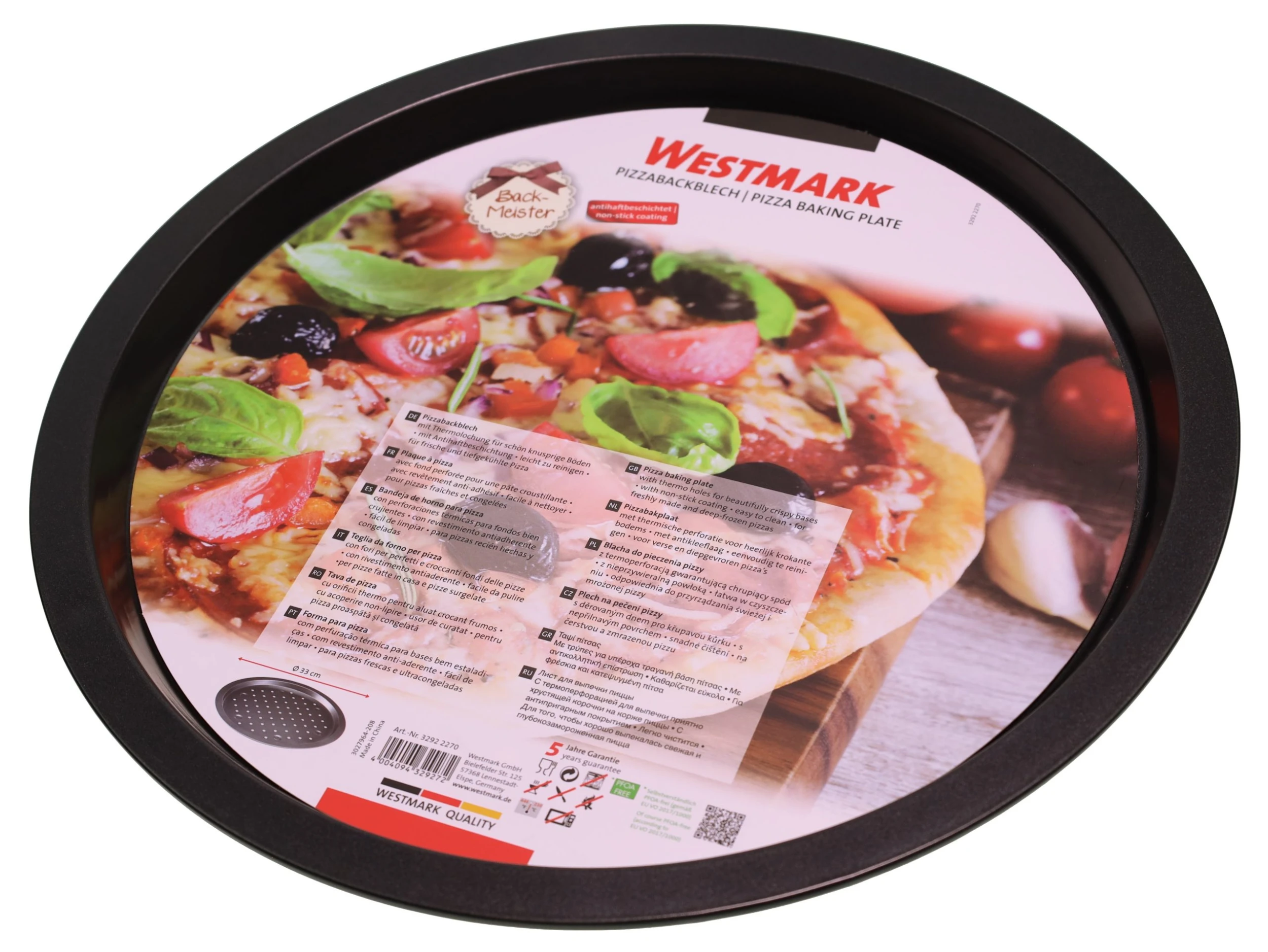 Westmark 32922270 Back Meister Pizzablech 33cmØ | Antihaftbeschichtung 8 Westmark 32922270 Back Meister Pizzablech 33cmØ | Antihaftbeschichtung – Bild 6