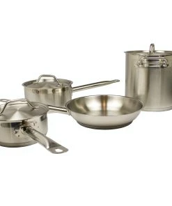 Airbrush-city 4-teiliges Kochgeschirr / Topfset Bestehend Aus Zwei Soßenpfannen, Einem Topf Und Einer Bratpfanne - Induktion - Edelstahl