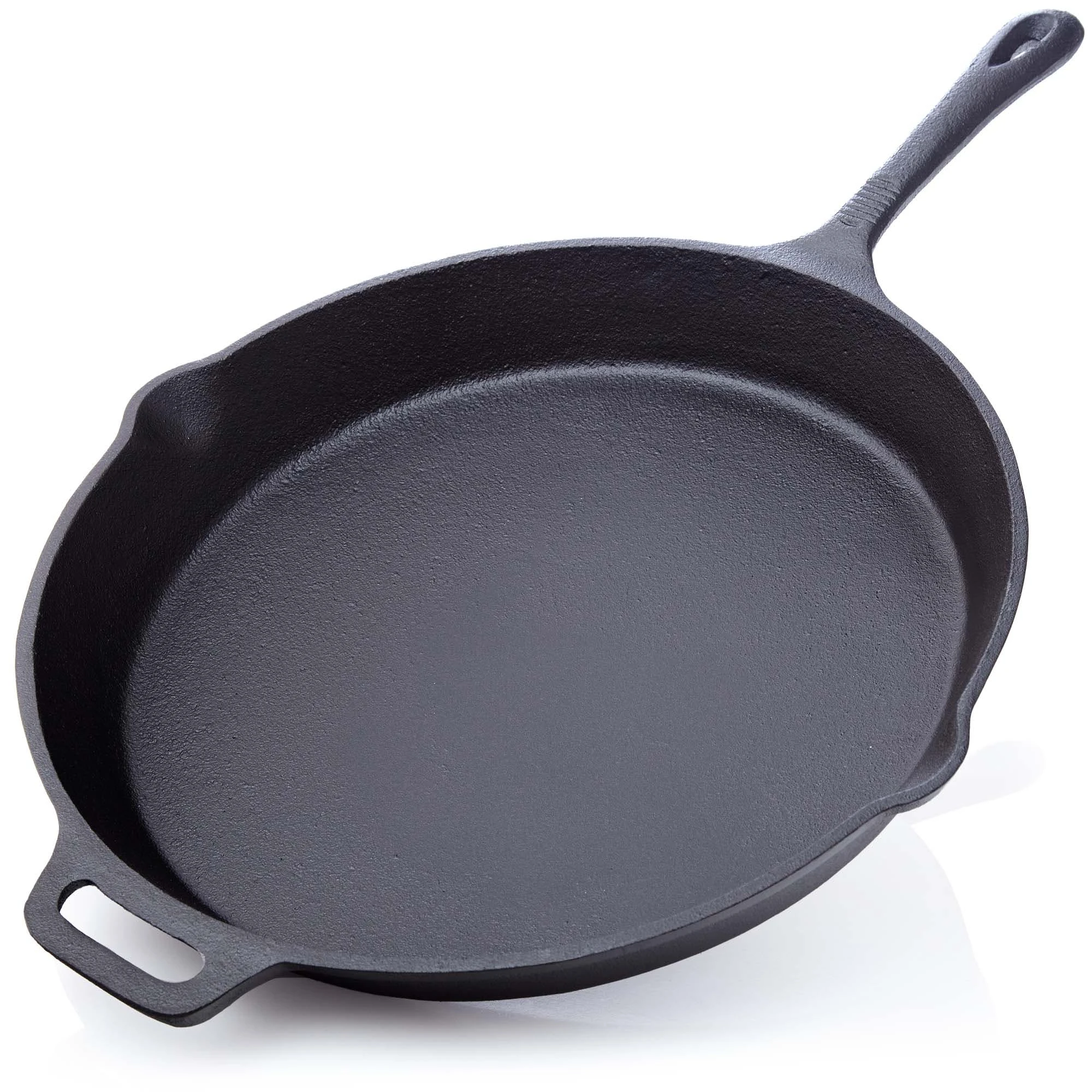 Null BBQ-Nerd© Grillpfanne Ø 35 Cm 4600g Mit Ausgießer Und Griff | Gusseisenpfanne Zum Grillen, Rösten, Anbraten | Antihaft-Pfanne Feuerpfanne