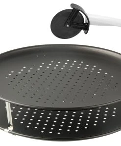 Null Zenker Pizza Stahlblech Set Pizzablech 6-tlg. Antihaftbeschichtet Schwarz