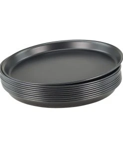 Gvk-eco 10 Stück Pizzablech Rund Aus Blaublech Ø 26cm Schwere Profiqualität