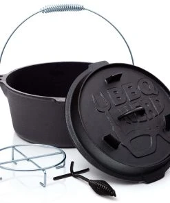 Null BBQ-Nerd© Dutch Oven "Professional" 7,3L Mit Füßen | Bereits Eingebrannt | Gusseisen Feuertopf Mit Deckel Und Integr. Bratpfanne und Deckelheber -HENDI-Geschäft a16b5232 32e7 4623 9a22 b71417842e07 4