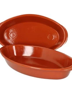 Null 2er Set Ovale Auflaufform Ton 32x18 Cm 99519