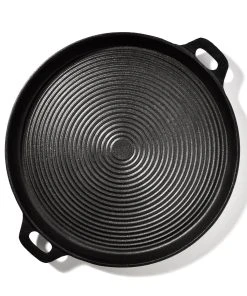 Klarstein Canadienne Runde Grillpfanne Geriffelt 35 X 3 Cm (ØxH) Gusseisen Schwarz