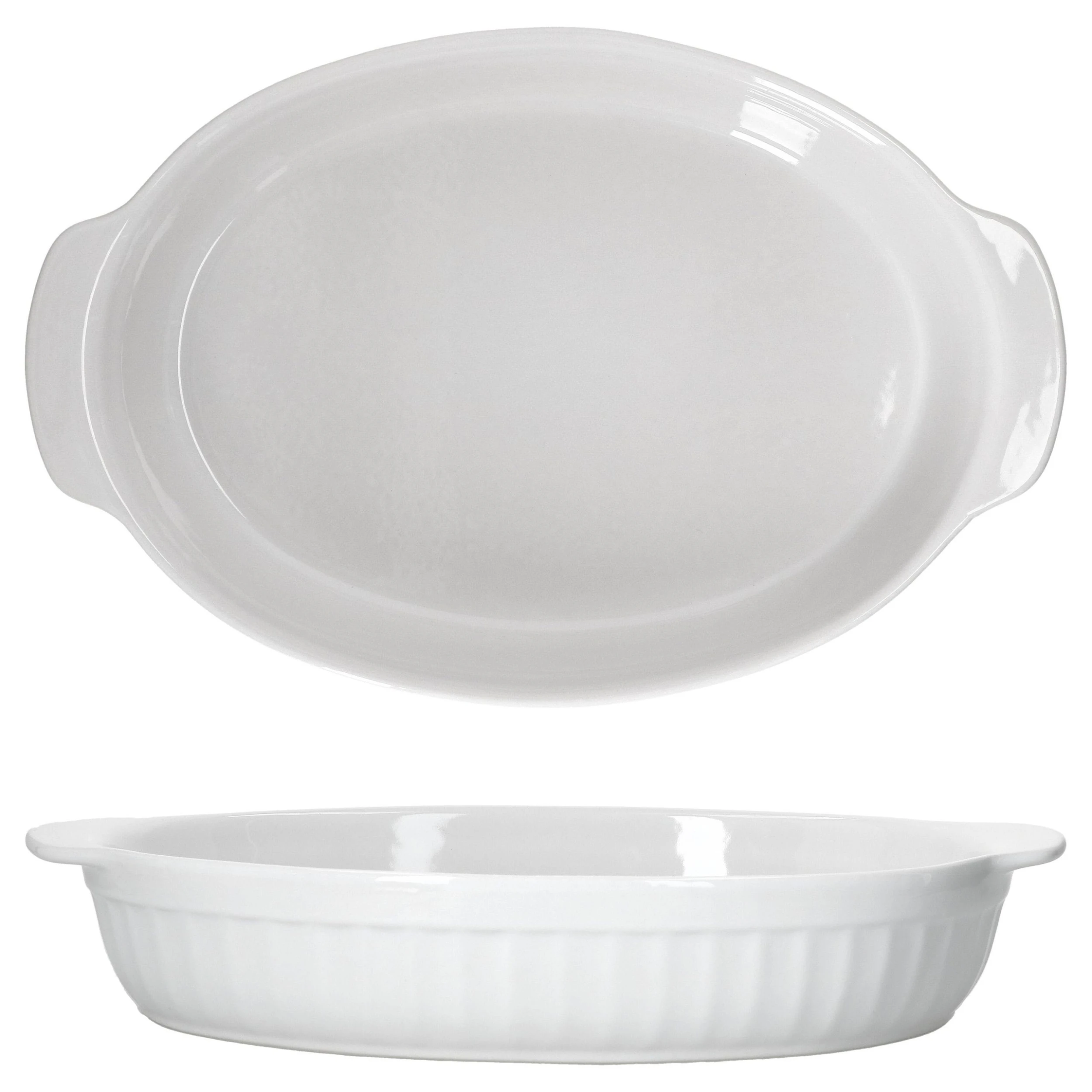 Null 2er Set Arte Regal Auflaufform Nr. 05 Weiß Rechteckig Ohne Henkel Klein Rillen - 03845 – Bild 5