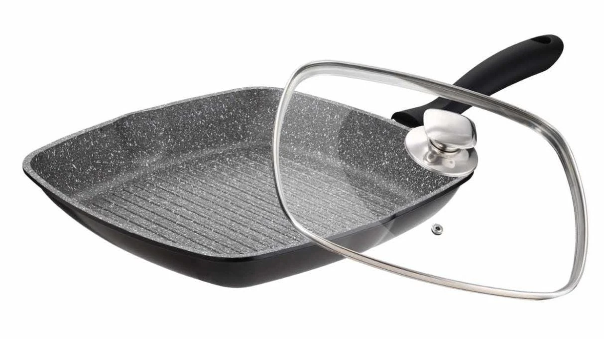 Null Alu Guss Brotpfanne Pizza Brot Grill Pfanne Ø32cm Induktion Bratpfanne – Bild 3