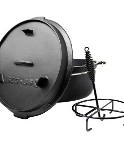 Klarstein Guernsey Premium Dutch Oven 12.0 BBQ-Topf Gusseisen Voreingebrannt Größe XL / 12 Qt Schwarz