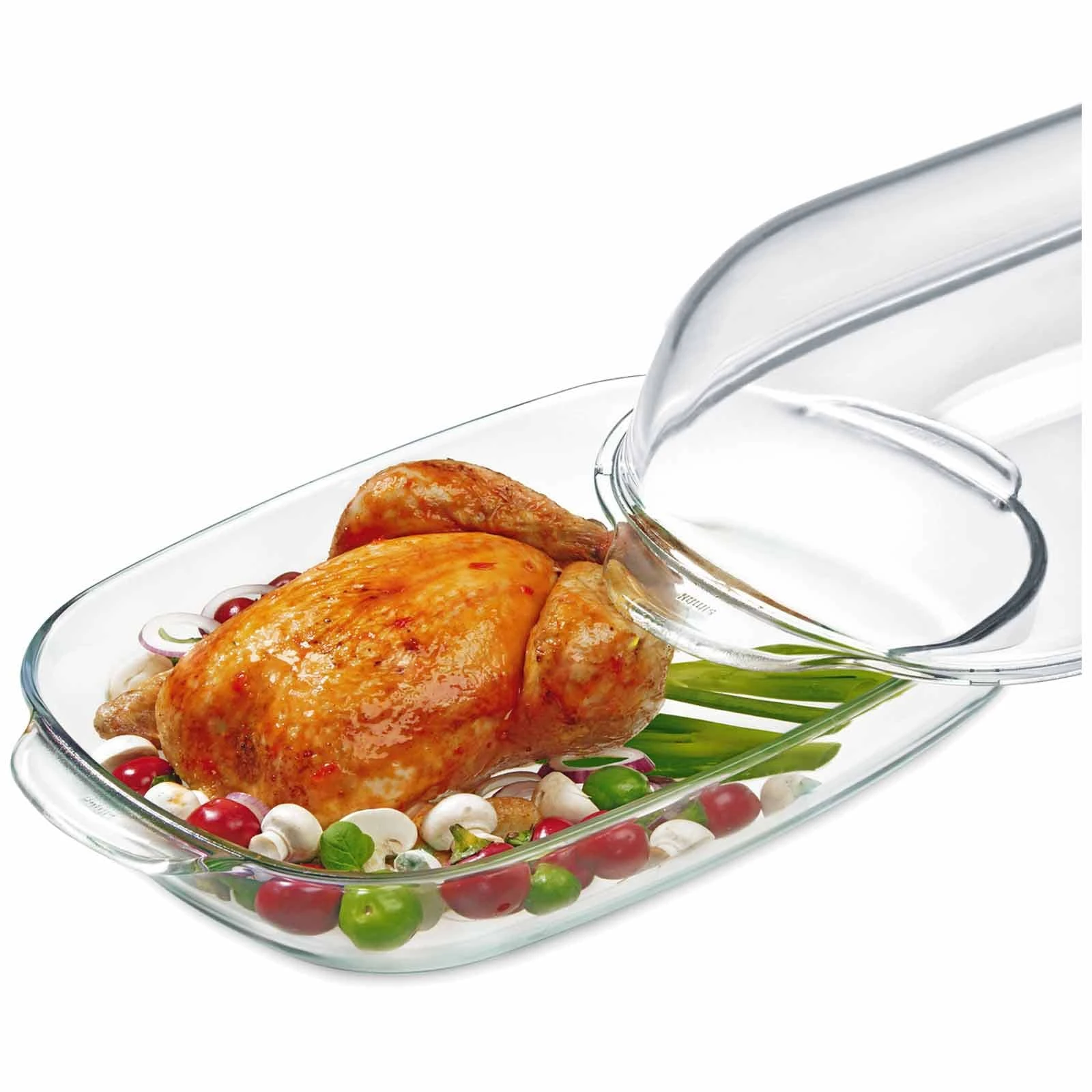 Null Brat- Und Backform Mit Deckel Wellco 34x21,5cm - Eckig - 4,1 Liter - Aus Feuerfestem Glas – Bild 5