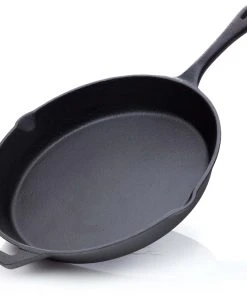 Null BBQ-Nerd© Grillpfanne Ø 30 Cm 3600g Mit Ausgießer Und Griff | Gusseisenpfanne Zum Grillen, Rösten, Anbraten | Antihaft-Pfanne Feuerpfanne